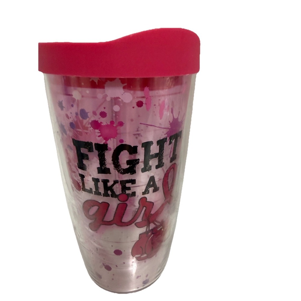 Tervis 16 Oz Pink "Fight Like A Girl" Tumbler With Lid